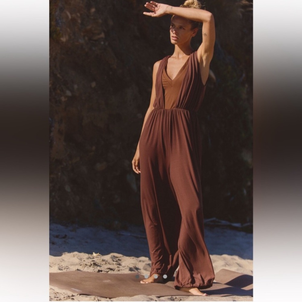 Free People! FP Movement Breezy Day One Piece In Black Walnut NWT!